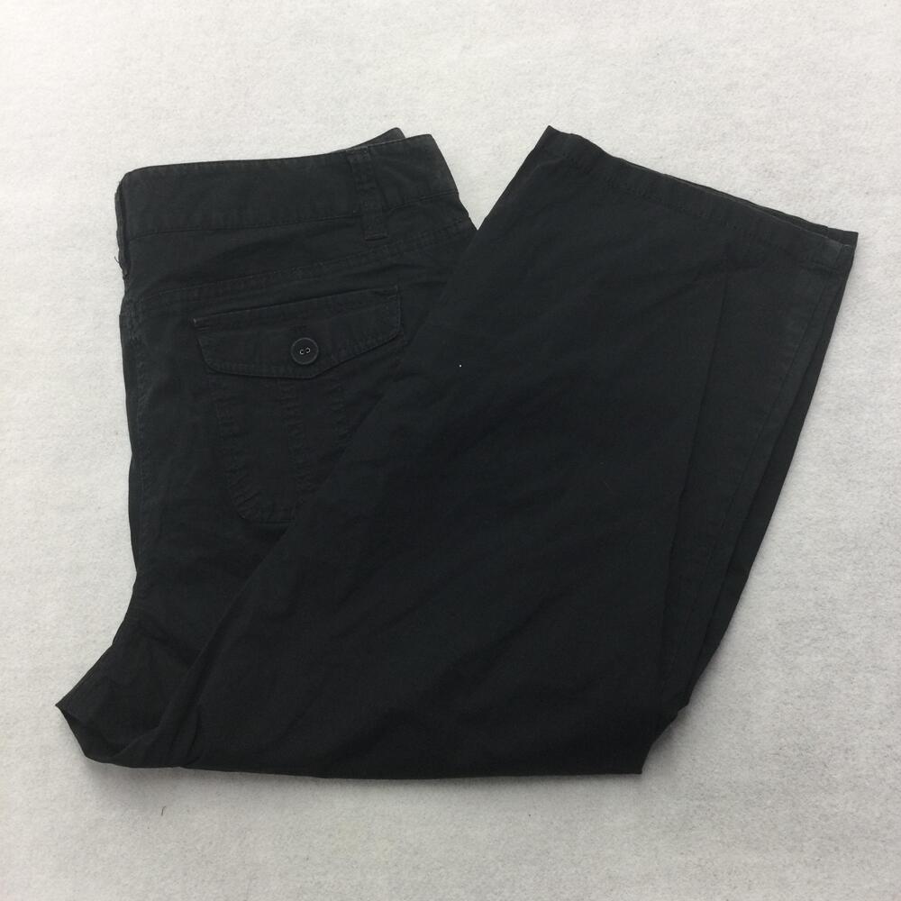 Ann Taylor Capri Pants Womens 12 Black Lindsay Twill Straight Workwear Casual
